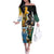 Personalised Rugby 2025 Championship Off The Shoulder Long Sleeve Dress Southern Hemisphere Countries Mascots - Polynesian Pride