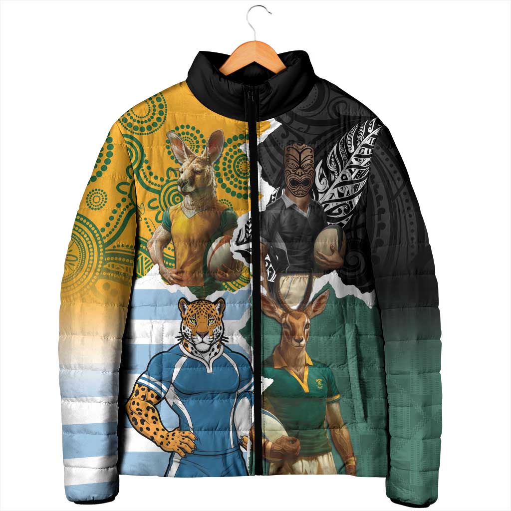 Personalised Rugby 2025 Championship Padded Jacket Southern Hemisphere Countries Mascots - Polynesian Pride