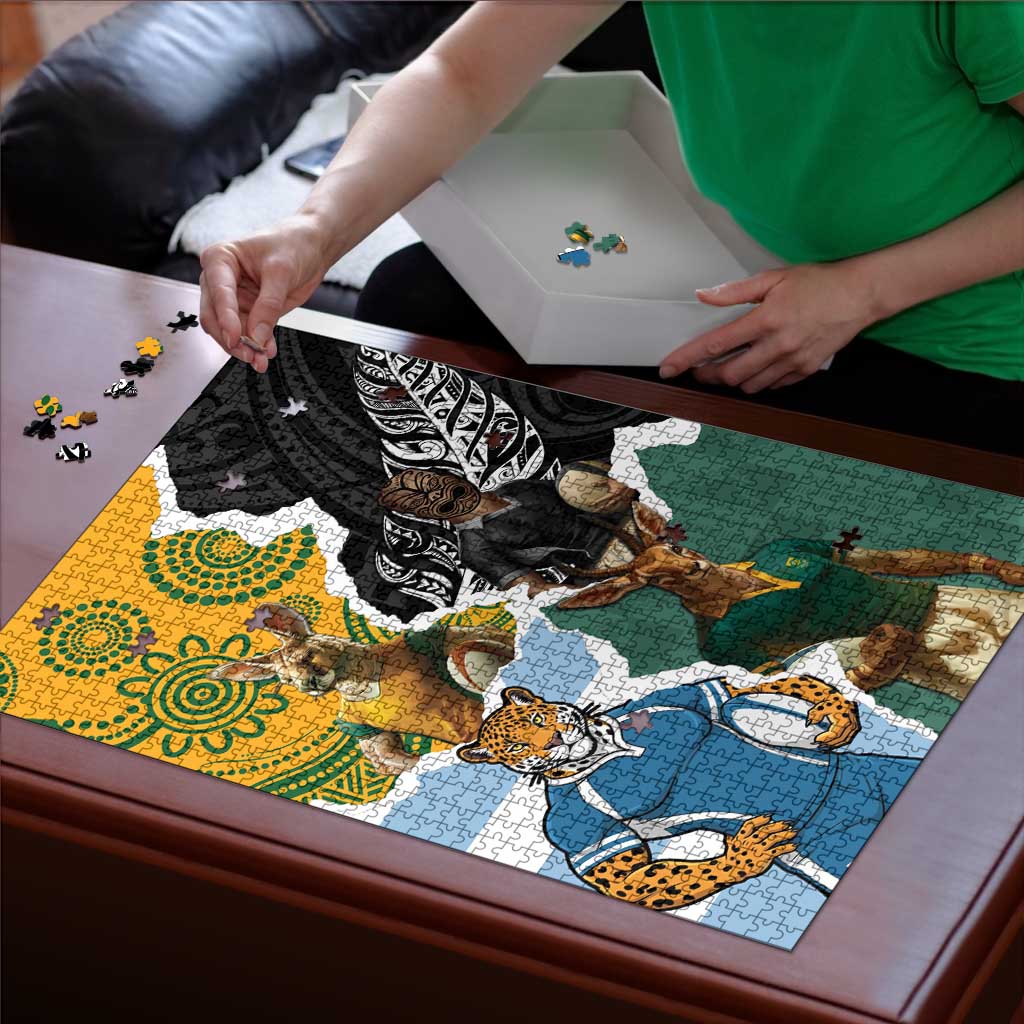 Rugby 2025 Championship Puzzle Southern Hemisphere Countries Mascots - Polynesian Pride