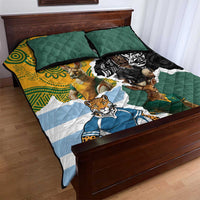 Rugby 2025 Championship Quilt Bed Set Southern Hemisphere Countries Mascots - Polynesian Pride