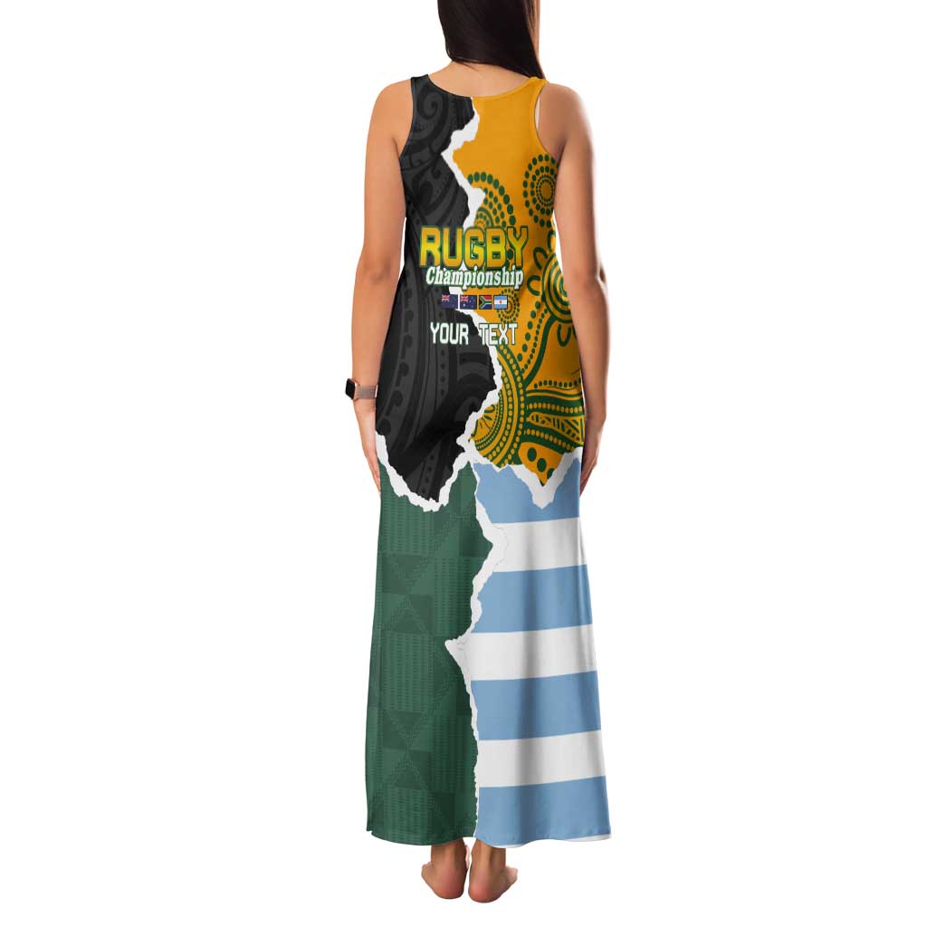 Personalised Rugby 2025 Championship Tank Maxi Dress Southern Hemisphere Countries Mascots - Polynesian Pride