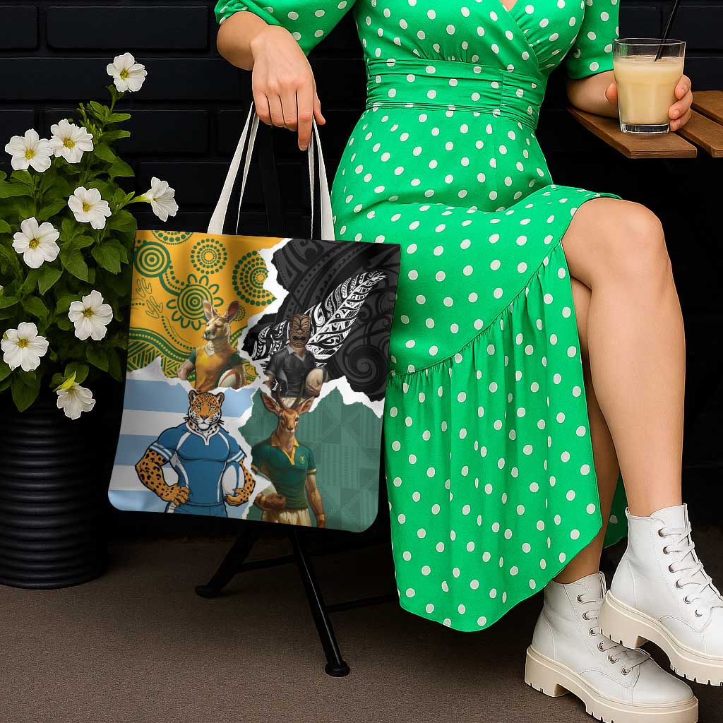 Rugby 2025 Championship Tote Bag Southern Hemisphere Countries Mascots - Polynesian Pride