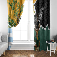 Rugby 2025 Championship Window Curtain Southern Hemisphere Countries Mascots - Polynesian Pride