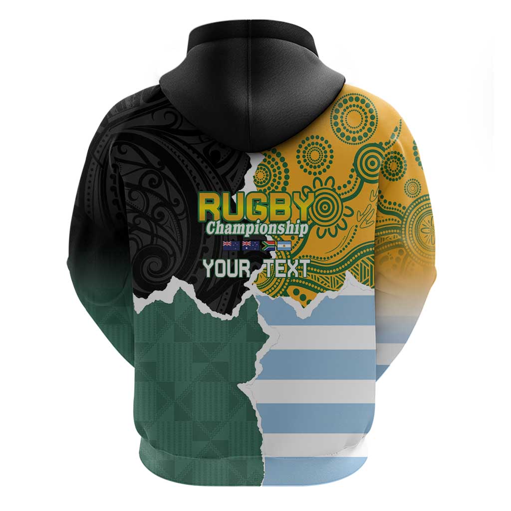 Personalised Rugby 2025 Championship Zip Hoodie Southern Hemisphere Countries Mascots - Polynesian Pride
