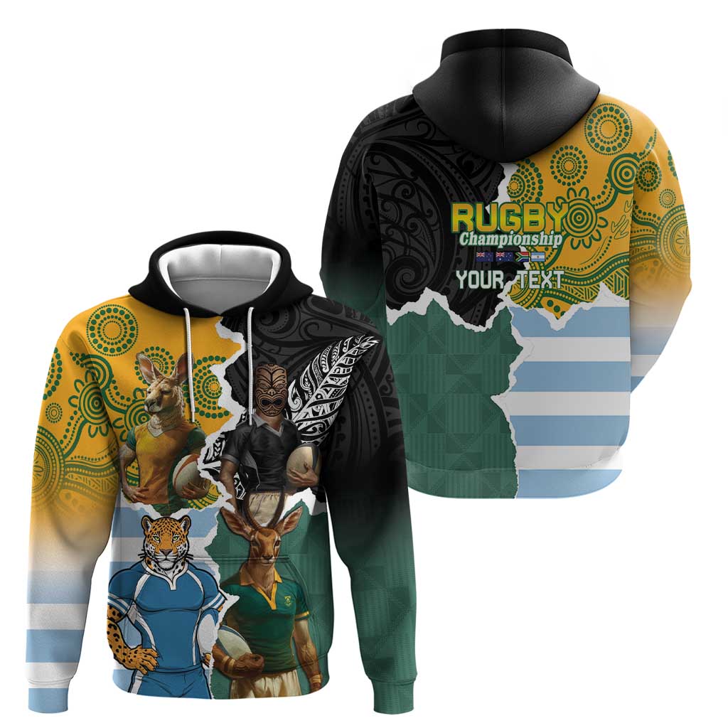 Personalised Rugby 2025 Championship Zip Hoodie Southern Hemisphere Countries Mascots - Polynesian Pride
