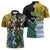 Personalised Rugby 2025 Championship Zipper Polo Shirt Southern Hemisphere Countries Mascots - Polynesian Pride