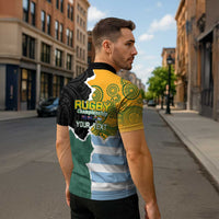 Personalised Rugby 2025 Championship Zipper Polo Shirt Southern Hemisphere Countries Mascots - Polynesian Pride