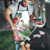 Aloha Hawaii Nene Goose Apron Tropical Flowers Watercolor Stylized - Polynesian Pride
