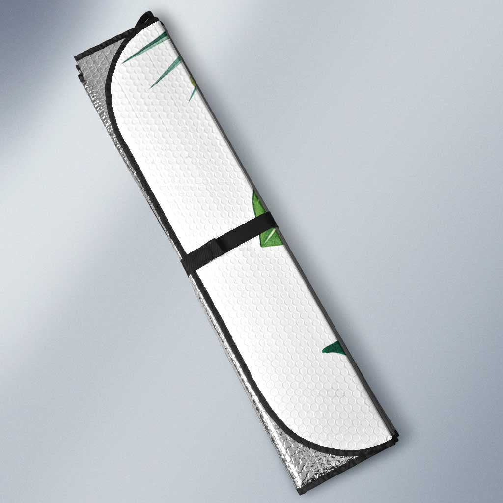 Aloha Hawaii Nene Goose Auto Sun Shade Tropical Flowers Watercolor Stylized - Polynesian Pride