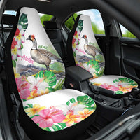 Aloha Hawaii Nene Goose Car Seat Cover Tropical Flowers Watercolor Stylized - Polynesian Pride