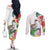 Aloha Hawaii Nene Goose Couples Matching Off The Shoulder Long Sleeve Dress and Long Sleeve Button Shirt Tropical Flowers Watercolor Stylized - Polynesian Pride