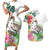 Aloha Hawaii Nene Goose Couples Matching Short Sleeve Bodycon Dress and Hawaiian Shirt Tropical Flowers Watercolor Stylized - Polynesian Pride
