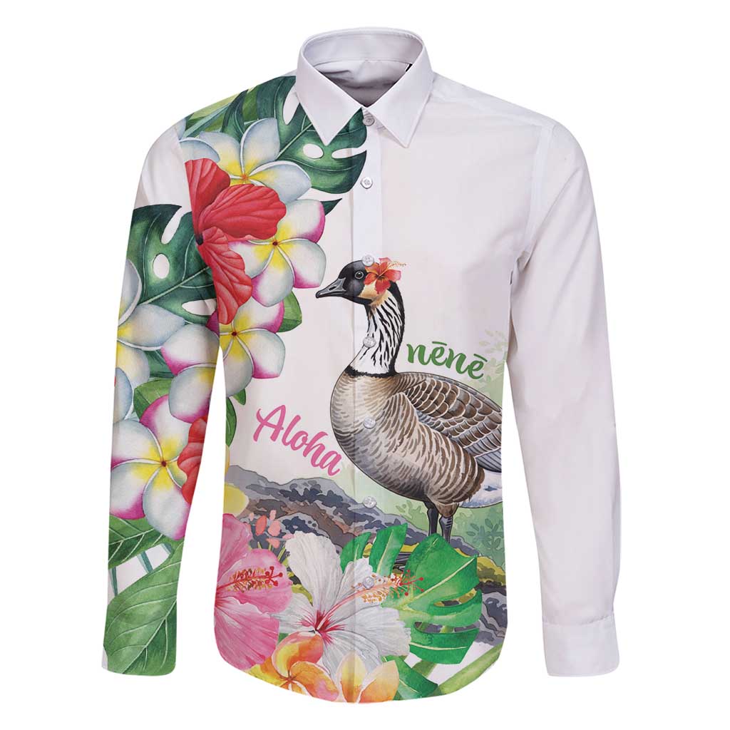 Aloha Hawaii Nene Goose Family Matching Summer Maxi Dress and Hawaiian Shirt Tropical Flowers Watercolor Stylized - Polynesian Pride