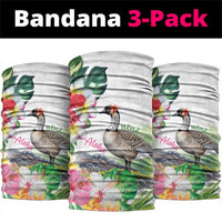 Aloha Hawaii Nene Goose Neck Gaiter Tropical Flowers Watercolor Stylized - Polynesian Pride