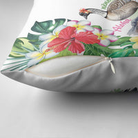 Aloha Hawaii Nene Goose Pillow Cover Tropical Flowers Watercolor Stylized - Polynesian Pride