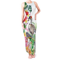 Aloha Hawaii Nene Goose Tank Maxi Dress Tropical Flowers Watercolor Stylized - Polynesian Pride