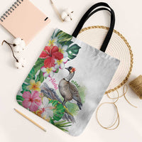 Aloha Hawaii Nene Goose Tote Bag Tropical Flowers Watercolor Stylized - Polynesian Pride