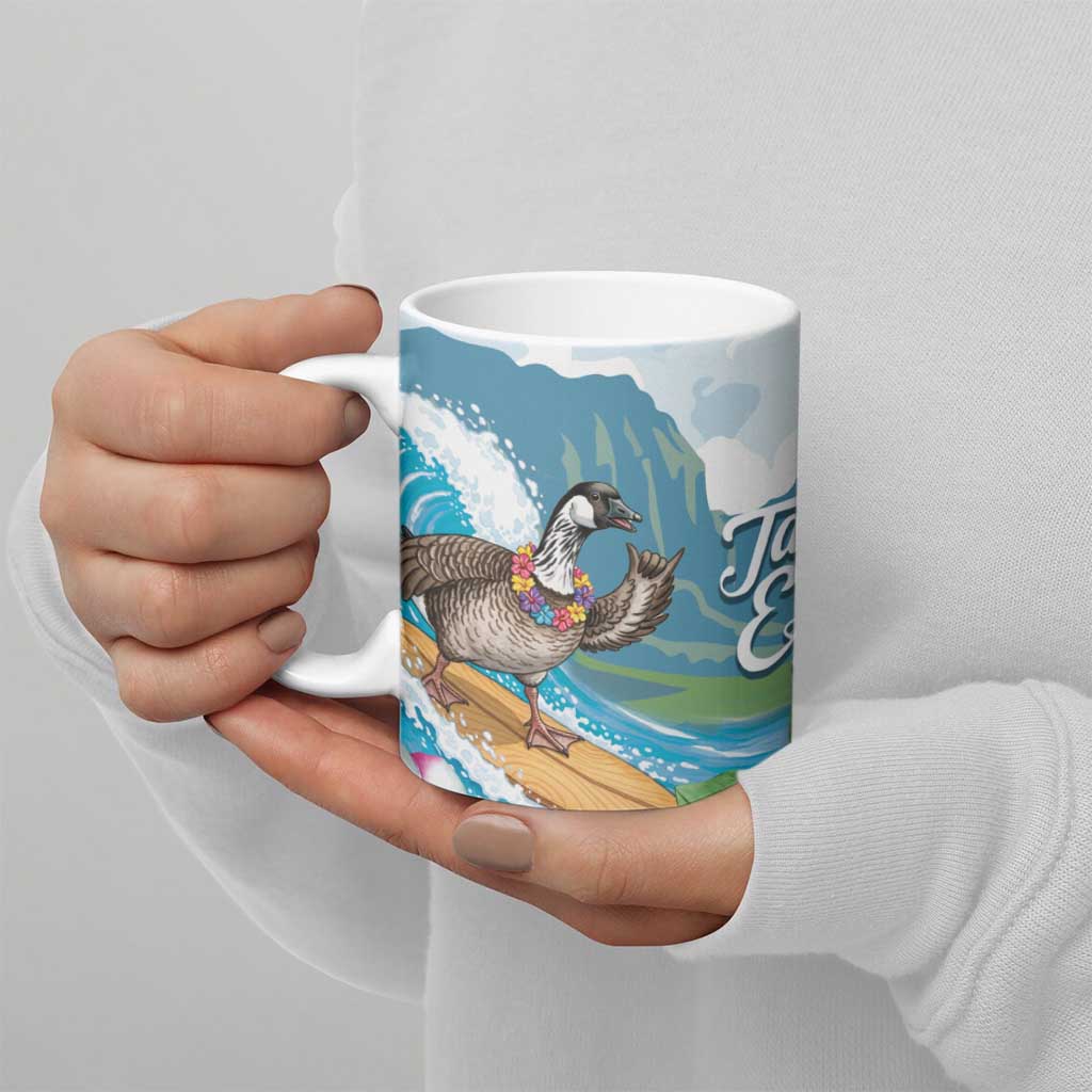 Aloha Hawaii Shaka Nene Goose Ceramic Mug Surfing Take It Easy - Polynesian Pride