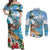 Aloha Hawaii Shaka Nene Goose Couples Matching Off Shoulder Maxi Dress and Long Sleeve Button Shirt Surfing Take It Easy - Polynesian Pride