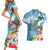 Aloha Hawaii Shaka Nene Goose Couples Matching Short Sleeve Bodycon Dress and Hawaiian Shirt Surfing Take It Easy - Polynesian Pride