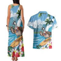 Aloha Hawaii Shaka Nene Goose Couples Matching Tank Maxi Dress and Hawaiian Shirt Surfing Take It Easy - Polynesian Pride