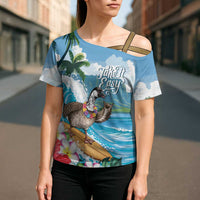 Aloha Hawaii Shaka Nene Goose Cross Shoulder Shirt Surfing Take It Easy - Polynesian Pride