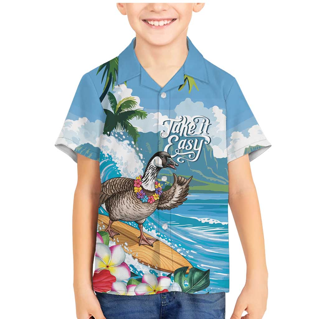 Aloha Hawaii Shaka Nene Goose Family Matching Mermaid Dress and Hawaiian Shirt Surfing Take It Easy - Polynesian Pride