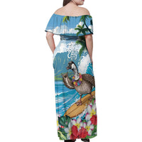 Aloha Hawaii Shaka Nene Goose Family Matching Off Shoulder Maxi Dress and Hawaiian Shirt Surfing Take It Easy - Polynesian Pride