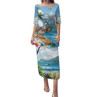 Aloha Hawaii Shaka Nene Goose Family Matching Puletasi and Hawaiian Shirt Surfing Take It Easy - Polynesian Pride