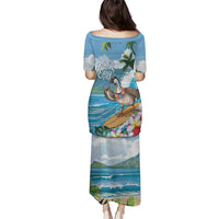 Aloha Hawaii Shaka Nene Goose Family Matching Puletasi and Hawaiian Shirt Surfing Take It Easy - Polynesian Pride