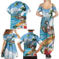 Aloha Hawaii Shaka Nene Goose Family Matching Summer Maxi Dress and Hawaiian Shirt Surfing Take It Easy - Polynesian Pride