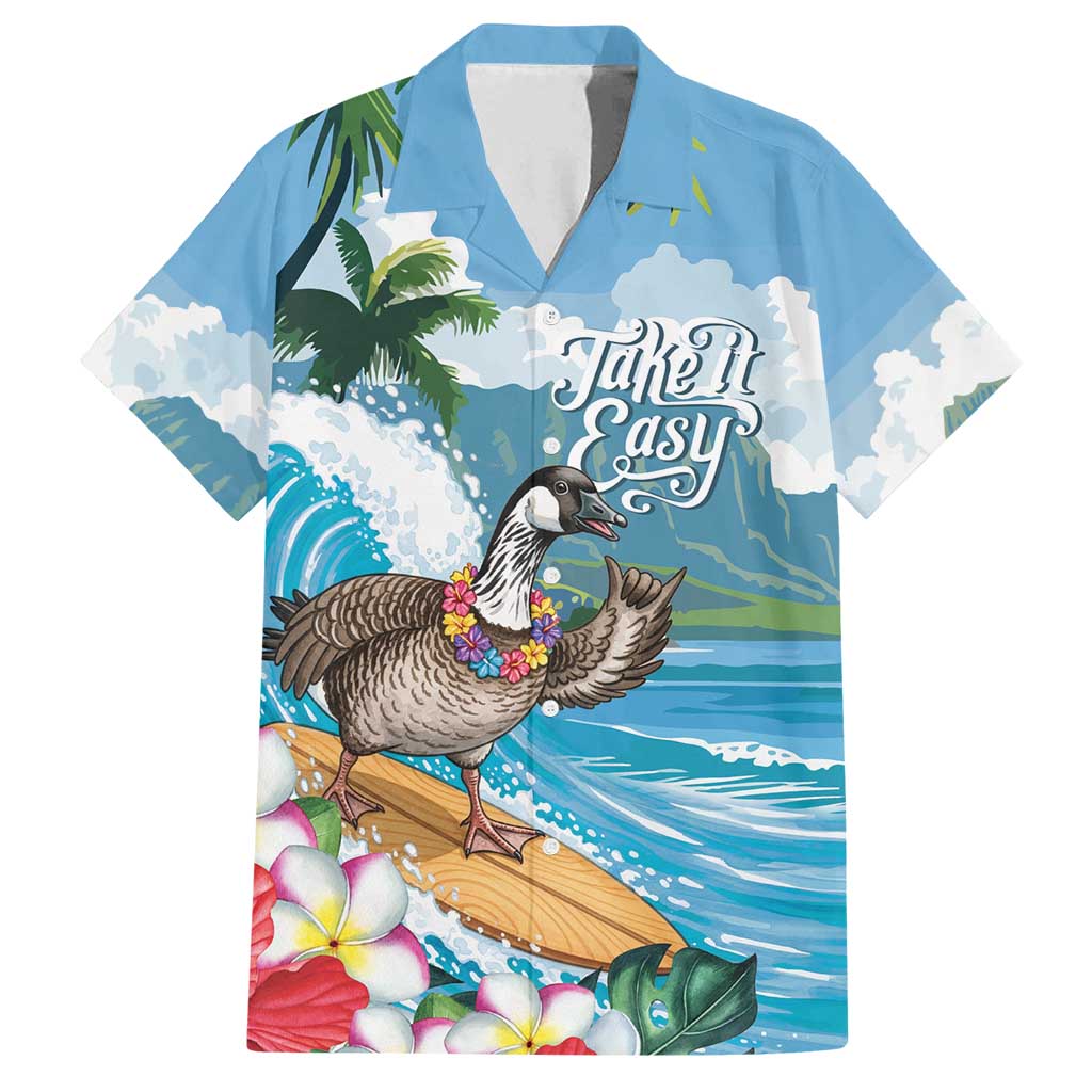 Aloha Hawaii Shaka Nene Goose Family Matching Tank Maxi Dress and Hawaiian Shirt Surfing Take It Easy - Polynesian Pride
