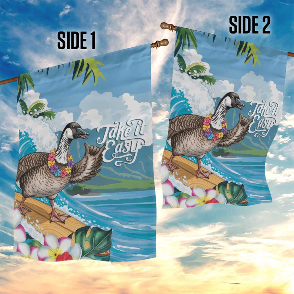 Aloha Hawaii Shaka Nene Goose Garden Flag Surfing Take It Easy - Polynesian Pride
