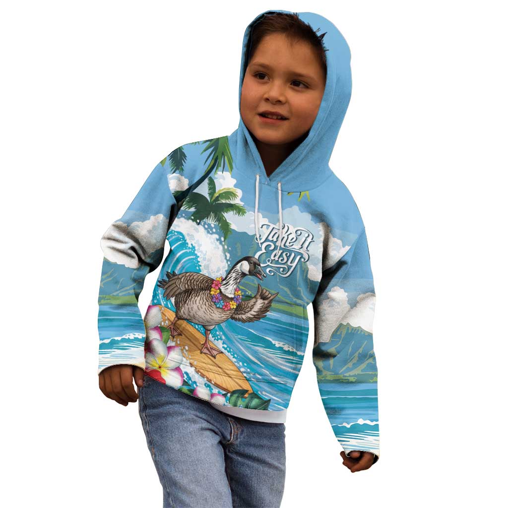 Aloha Hawaii Shaka Nene Goose Kid Hoodie Surfing Take It Easy - Polynesian Pride
