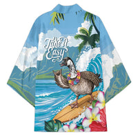 Aloha Hawaii Shaka Nene Goose Kimono Surfing Take It Easy - Polynesian Pride