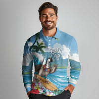 Aloha Hawaii Shaka Nene Goose Long Sleeve Polo Shirt Surfing Take It Easy - Polynesian Pride