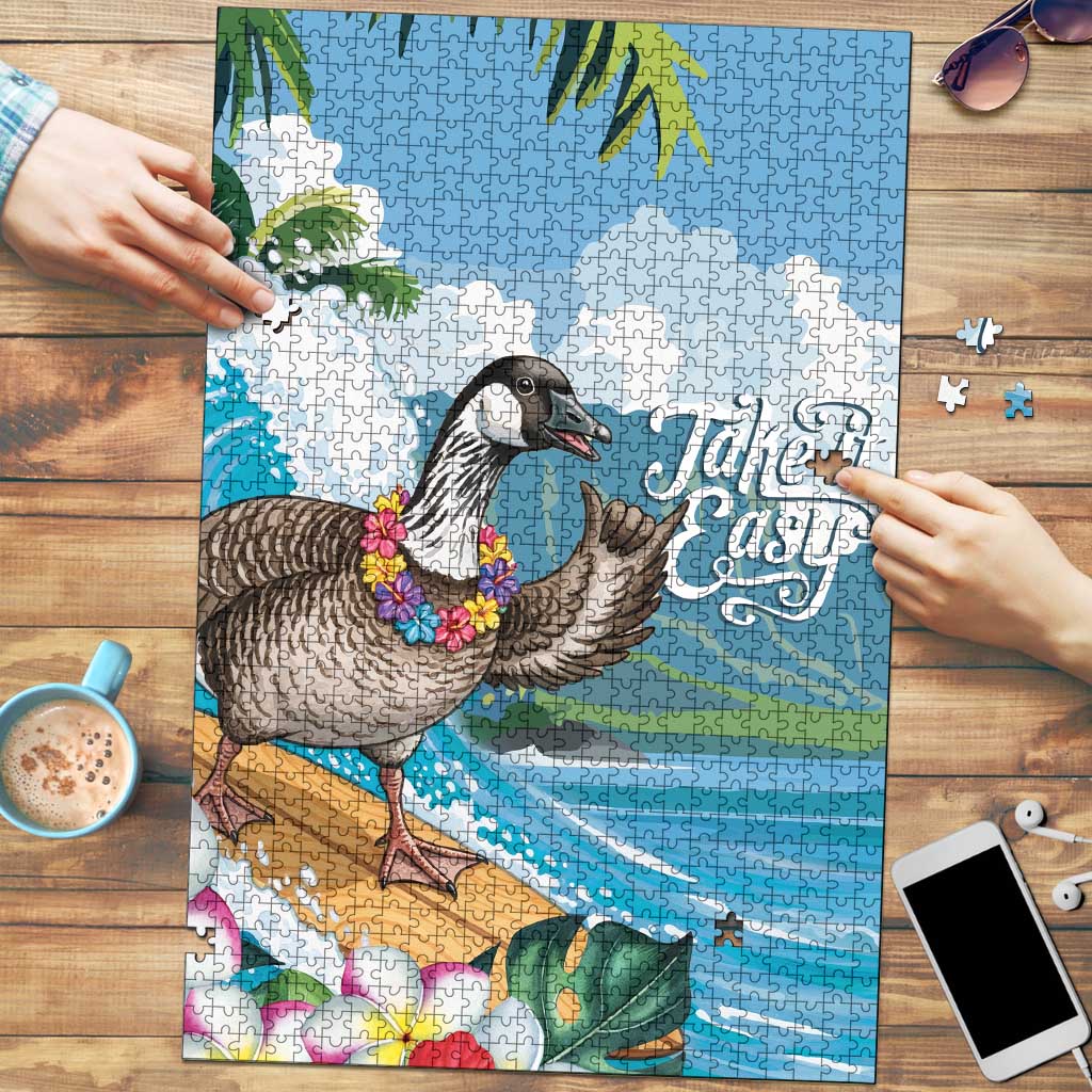 Aloha Hawaii Shaka Nene Goose Puzzle Surfing Take It Easy - Polynesian Pride