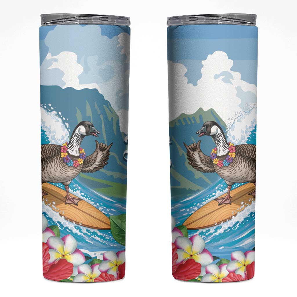Aloha Hawaii Shaka Nene Goose Skinny Tumbler Surfing Take It Easy - Polynesian Pride