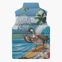 Aloha Hawaii Shaka Nene Goose Sleeveless Puffer Jacket Surfing Take It Easy - Polynesian Pride