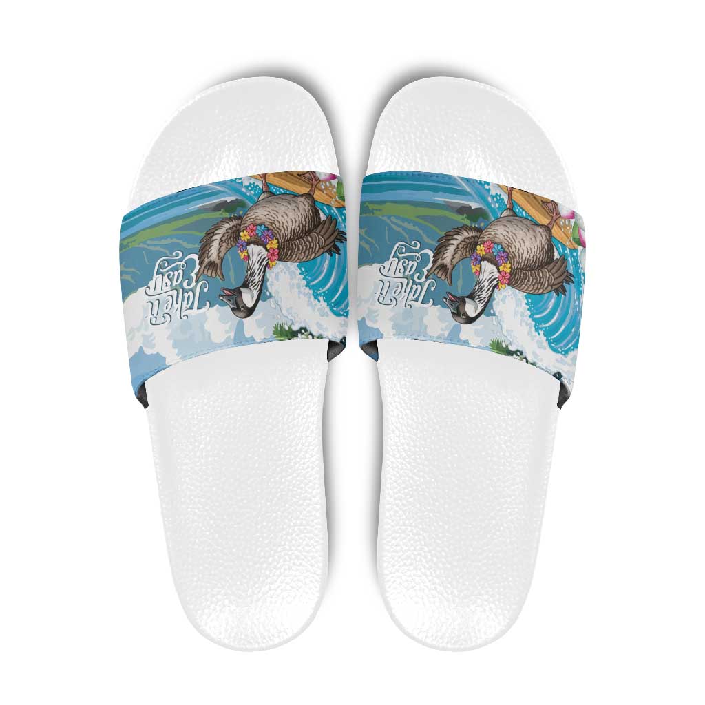 Aloha Hawaii Shaka Nene Goose Slide Sandals Surfing Take It Easy - Polynesian Pride