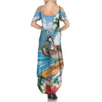 Aloha Hawaii Shaka Nene Goose Summer Maxi Dress Surfing Take It Easy - Polynesian Pride