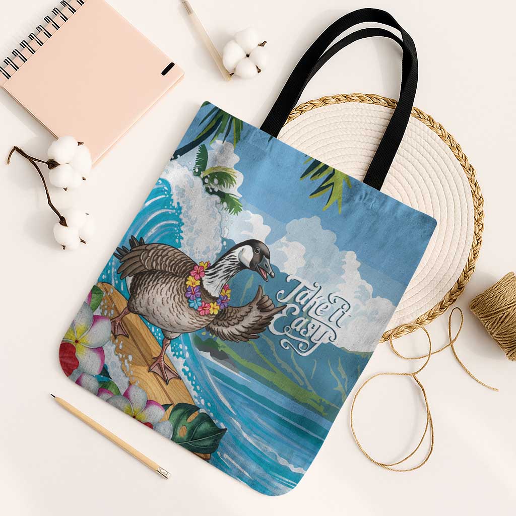 Aloha Hawaii Shaka Nene Goose Tote Bag Surfing Take It Easy LT14 Black Strap One Size Blue - Polynesian Pride