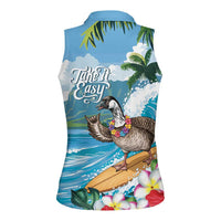 Aloha Hawaii Shaka Nene Goose Women Sleeveless Polo Shirt Surfing Take It Easy - Polynesian Pride