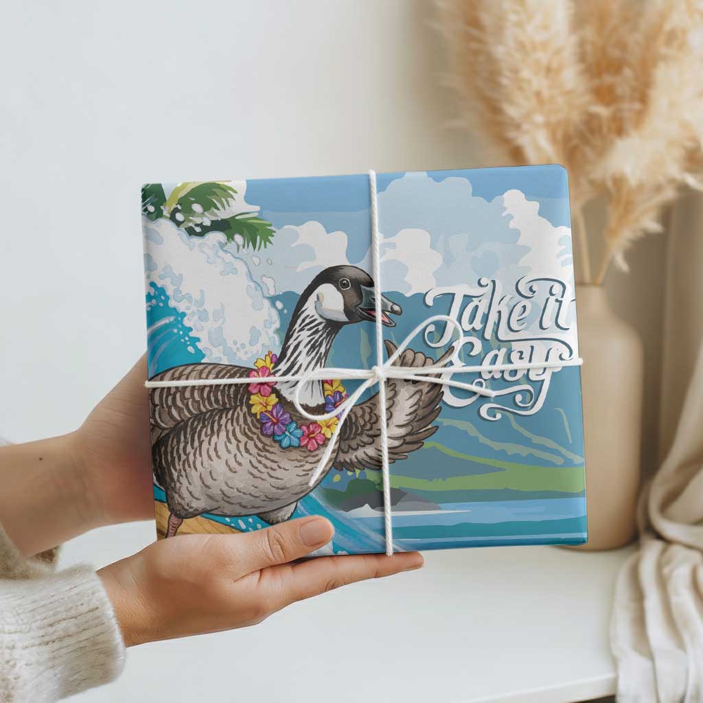 Aloha Hawaii Shaka Nene Goose Wrapping Paper Surfing Take It Easy - Polynesian Pride