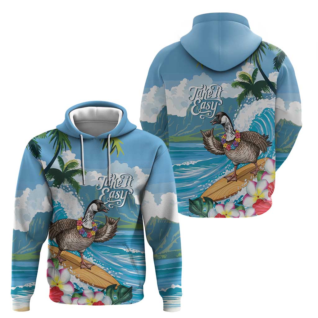 Aloha Hawaii Shaka Nene Goose Zip Hoodie Surfing Take It Easy - Polynesian Pride