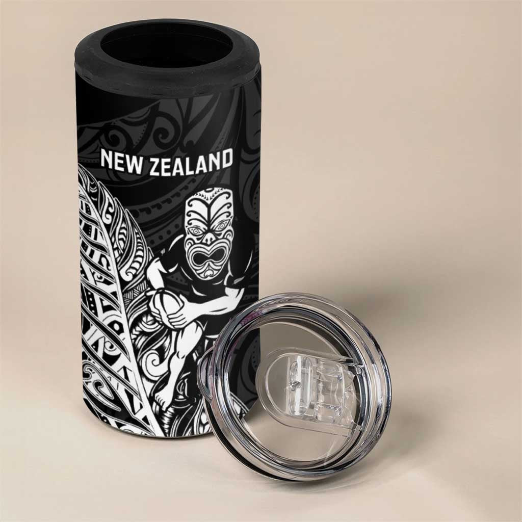 New Zealand and Wales Rugby Custom 4 in 1 Can Cooler Tumbler Aotearoa All Black Combine Welsh Dragon - Polynesian Pride