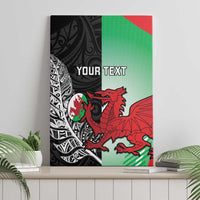 New Zealand and Wales Rugby Custom Canvas Wall Art Aotearoa All Black Combine Welsh Dragon - Polynesian Pride