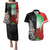 New Zealand and Wales Rugby Custom Couples Matching Puletasi and Hawaiian Shirt Aotearoa All Black Combine Welsh Dragon - Polynesian Pride