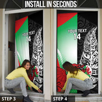 New Zealand and Wales Rugby Custom Door Cover Aotearoa All Black Combine Welsh Dragon - Polynesian Pride