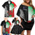 New Zealand and Wales Rugby Custom Family Matching Off Shoulder Short Dress and Hawaiian Shirt Aotearoa All Black Combine Welsh Dragon - Polynesian Pride